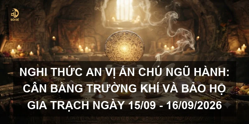 Nghi thức an vị Ấn chú Ngũ hành: Cân bằng trường khí và bảo hộ gia trạch ngày 15/09 - 16/09/2026