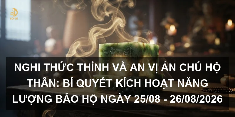 Nghi thức thỉnh và an vị Ấn chú hộ thân: Bí quyết kích hoạt năng lượng bảo hộ ngày 25/08 - 26/08/2026
