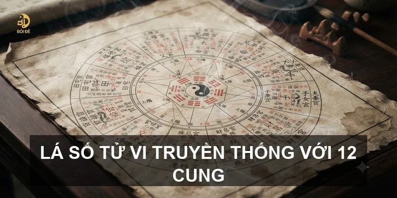 Lá số Tử vi truyền thống với 12 cung