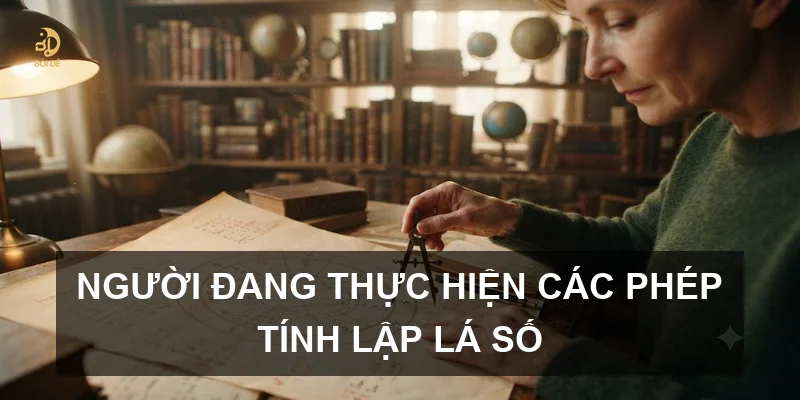 Người đang thực hiện các phép tính lập lá số