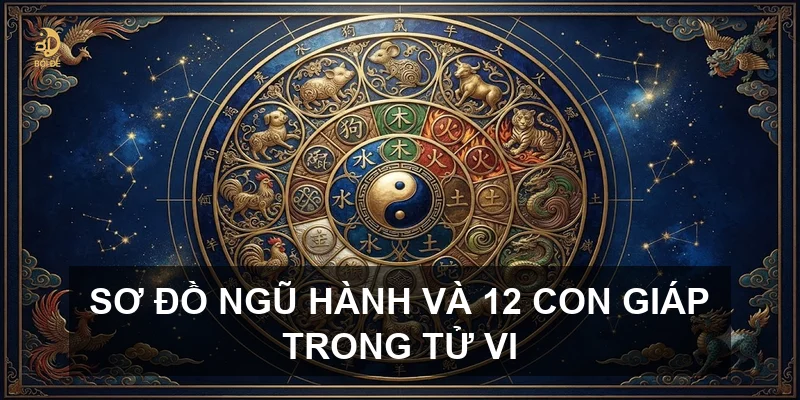 Sơ đồ ngũ hành và 12 con giáp trong tử vi