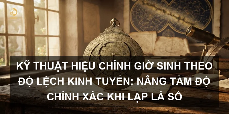 Kỹ thuật hiệu chỉnh giờ sinh theo độ lệch kinh tuyến: Nâng tầm độ chính xác khi lập lá số