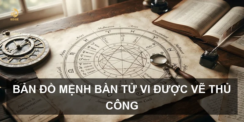 Bản đồ Mệnh bàn Tử vi được vẽ thủ công