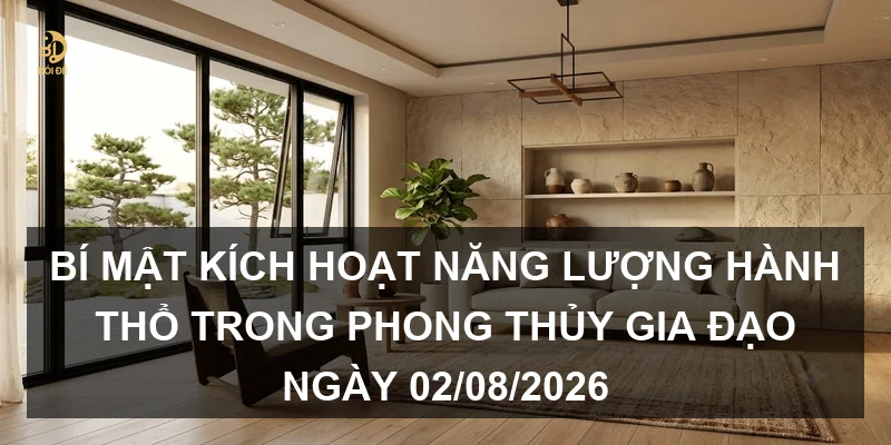 Bí mật kích hoạt năng lượng hành Thổ trong phong thủy gia đạo ngày 02/08/2026