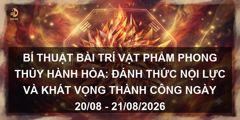 Bí thuật bài trí vật phẩm phong thủy hành Hỏa: Đánh thức nội lực và khát vọng thành công ngày 20/08 - 21/08/2026