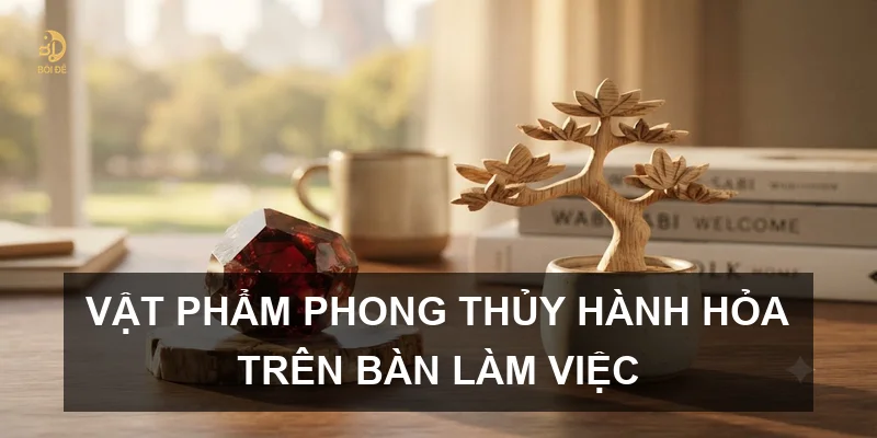Vật phẩm phong thủy hành Hỏa trên bàn làm việc