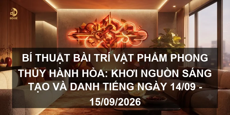 Bí thuật bài trí vật phẩm phong thủy hành Hỏa: Khơi nguồn sáng tạo và danh tiếng ngày 14/09 - 15/09/2026