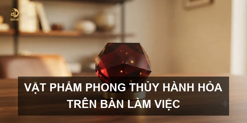 Vật phẩm phong thủy hành Hỏa trên bàn làm việc