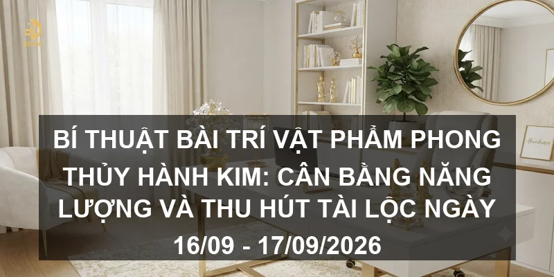 Bí thuật bài trí vật phẩm phong thủy hành Kim: Cân bằng năng lượng và thu hút tài lộc ngày 16/09 - 17/09/2026
