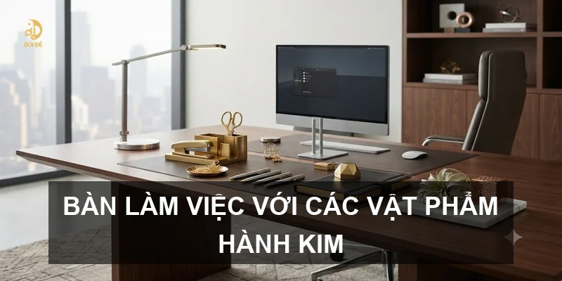Bàn làm việc với các vật phẩm hành Kim