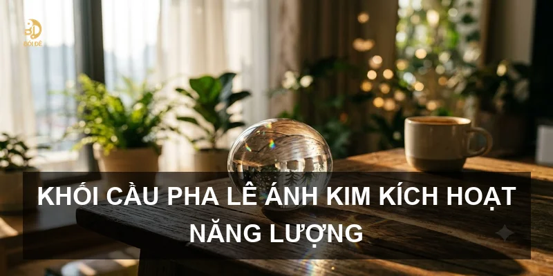 Khối cầu pha lê ánh kim kích hoạt năng lượng