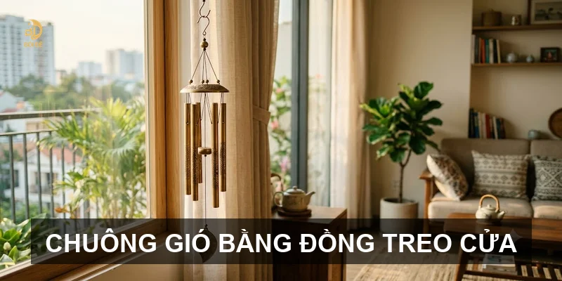 Chuông gió bằng đồng treo cửa