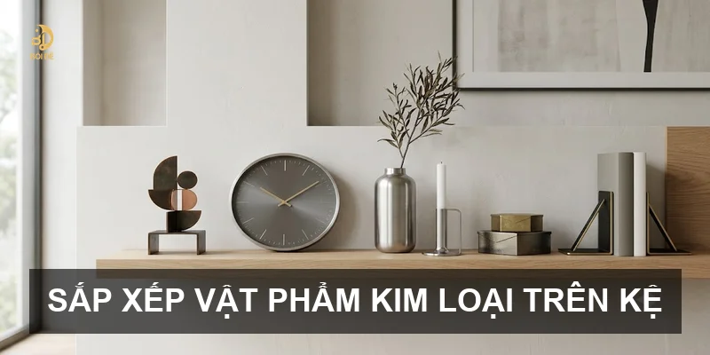 Sắp xếp vật phẩm kim loại trên kệ