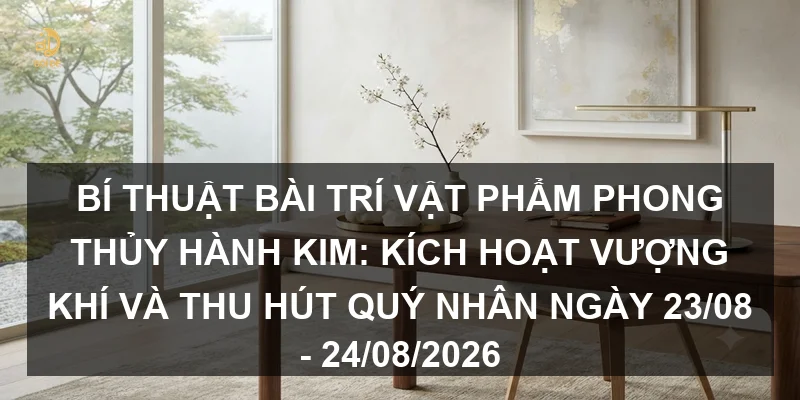 Bí thuật bài trí vật phẩm phong thủy hành Kim: Kích hoạt vượng khí và thu hút quý nhân ngày 23/08 - 24/08/2026