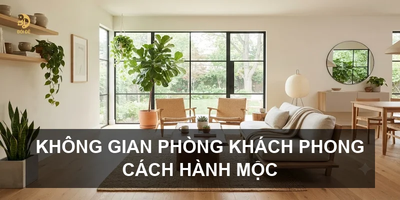 Không gian phòng khách phong cách hành Mộc