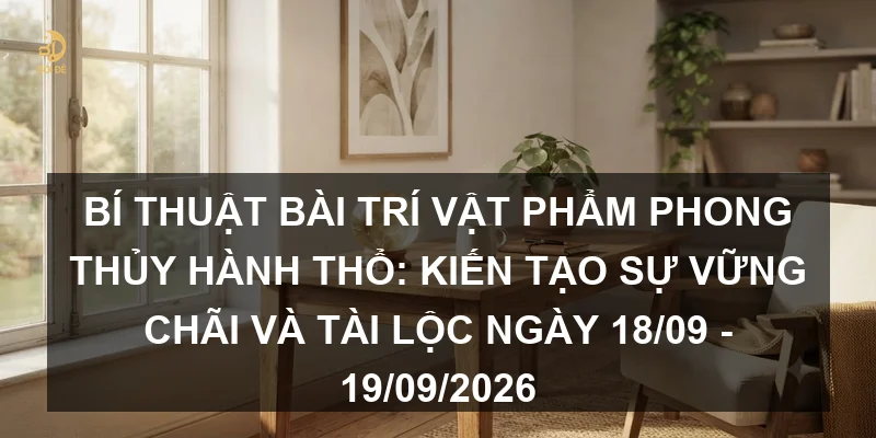 Bí thuật bài trí vật phẩm phong thủy hành Thổ: Kiến tạo sự vững chãi và tài lộc ngày 18/09 - 19/09/2026