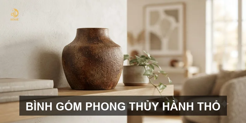 Bình gốm phong thủy hành Thổ