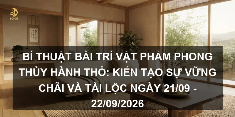 Bí thuật bài trí vật phẩm phong thủy hành Thổ: Kiến tạo sự vững chãi và tài lộc ngày 21/09 - 22/09/2026