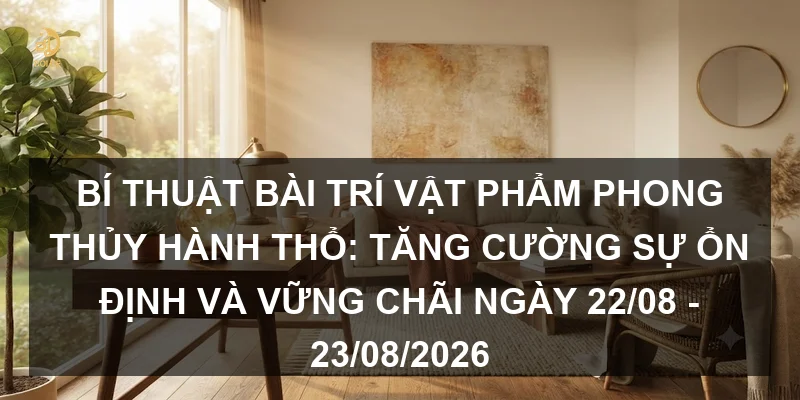 Bí thuật bài trí vật phẩm phong thủy hành Thổ: Tăng cường sự ổn định và vững chãi ngày 22/08 - 23/08/2026
