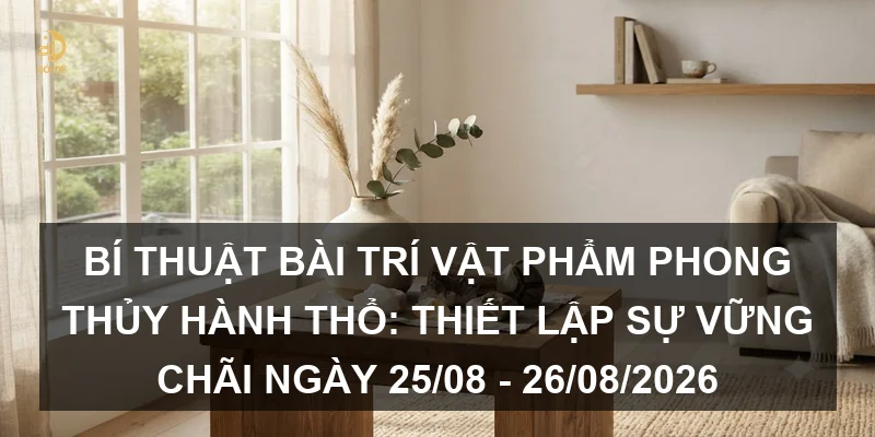Bí thuật bài trí vật phẩm phong thủy hành Thổ: Thiết lập sự vững chãi ngày 25/08 - 26/08/2026