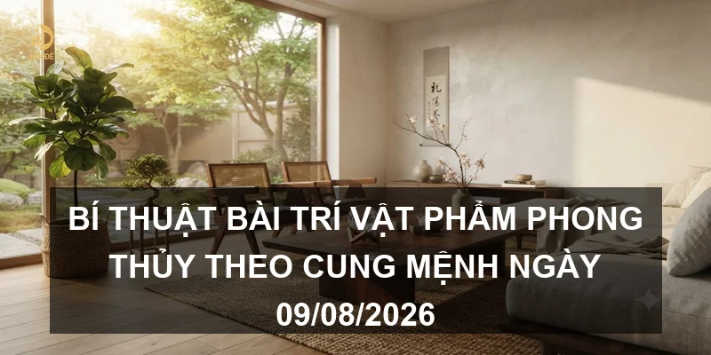 Bí thuật bài trí vật phẩm phong thủy theo cung mệnh ngày 09/08/2026