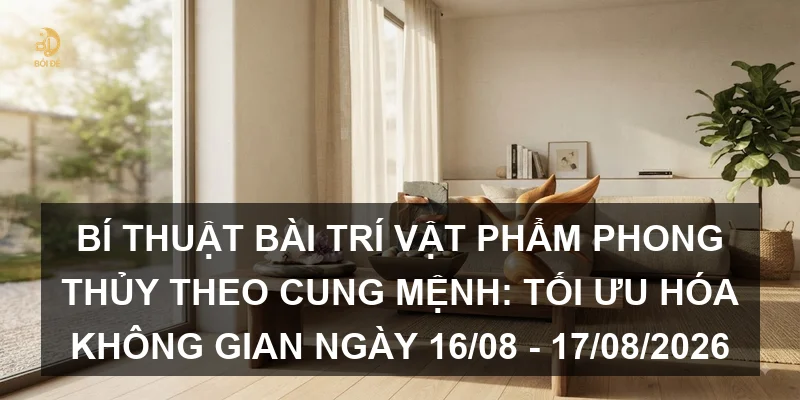 Bí thuật bài trí vật phẩm phong thủy theo cung mệnh: Tối ưu hóa không gian ngày 16/08 - 17/08/2026