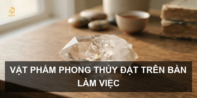 Vật phẩm phong thủy đặt trên bàn làm việc