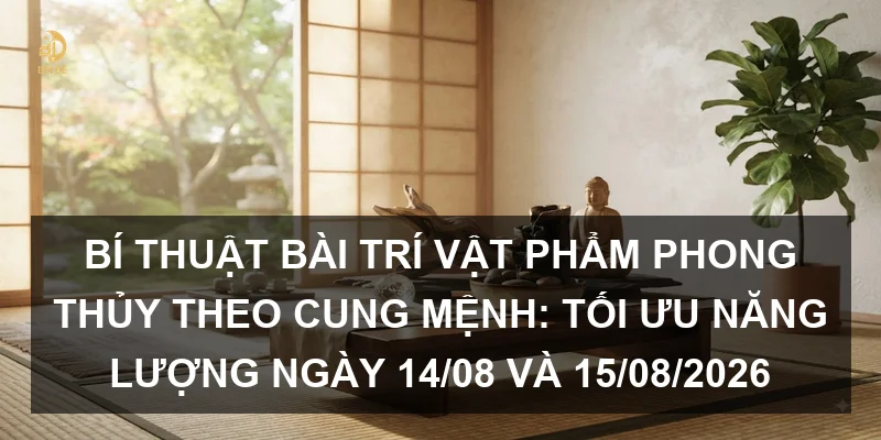 Bí thuật bài trí vật phẩm phong thủy theo cung mệnh: Tối ưu năng lượng ngày 14/08 và 15/08/2026