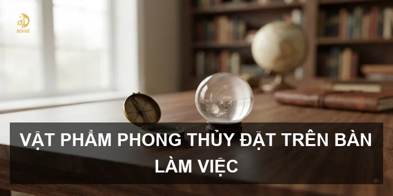Vật phẩm phong thủy đặt trên bàn làm việc