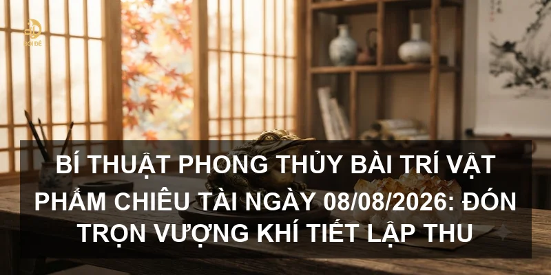 Bí thuật phong thủy bài trí vật phẩm chiêu tài ngày 08/08/2026: Đón trọn vượng khí Tiết Lập Thu