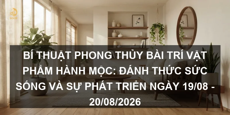 Bí thuật phong thủy bài trí vật phẩm hành Mộc: Đánh thức sức sống và sự phát triển ngày 19/08 - 20/08/2026