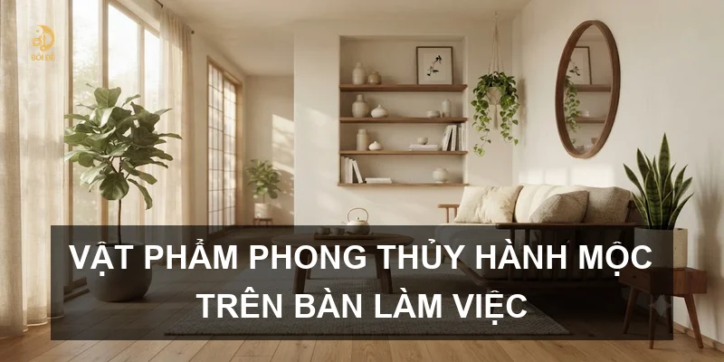 Vật phẩm phong thủy hành Mộc trên bàn làm việc