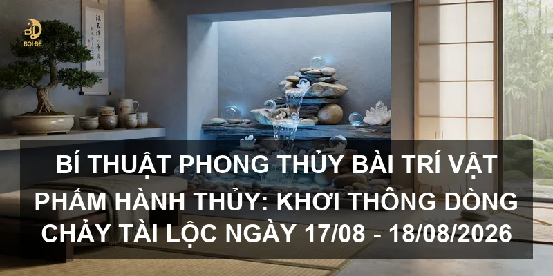 Bí thuật phong thủy bài trí vật phẩm hành Thủy: Khơi thông dòng chảy tài lộc ngày 17/08 - 18/08/2026