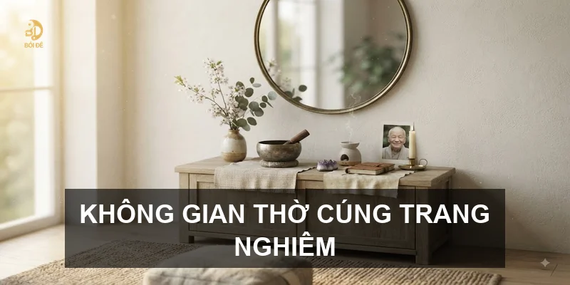 Không gian thờ cúng trang nghiêm