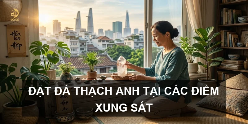 Đặt đá thạch anh tại các điểm xung sát