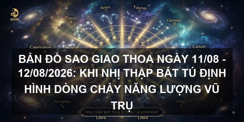 Bản đồ sao giao thoa ngày 11/08 - 12/08/2026: Khi Nhị thập bát tú định hình dòng chảy năng lượng vũ trụ