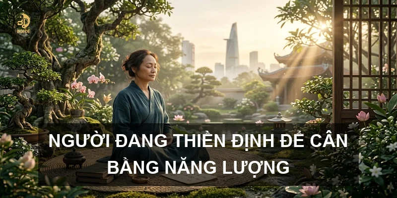 Người đang thiền định để cân bằng năng lượng