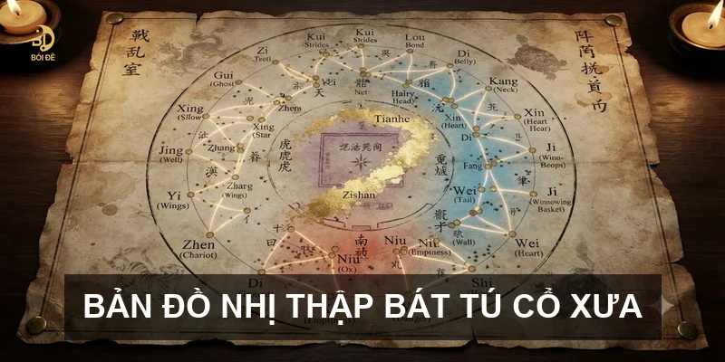 Bản đồ Nhị thập bát tú cổ xưa