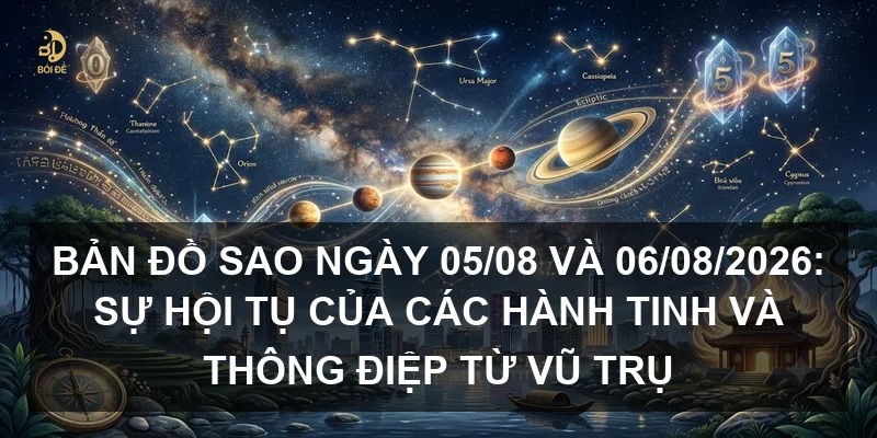 Bản đồ sao ngày 05/08 và 06/08/2026: Sự hội tụ của các hành tinh và thông điệp từ vũ trụ