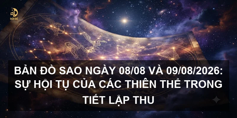 Bản đồ sao ngày 08/08 và 09/08/2026: Sự hội tụ của các thiên thể trong tiết Lập Thu