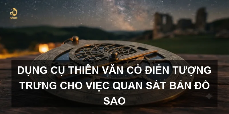 Dụng cụ thiên văn cổ điển tượng trưng cho việc quan sát bản đồ sao