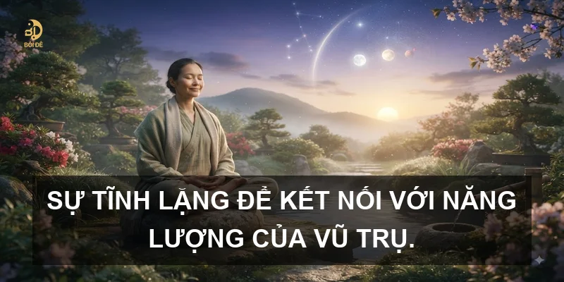 Sự tĩnh lặng để kết nối với năng lượng của vũ trụ.