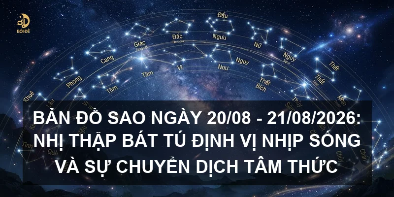 Bản đồ sao ngày 20/08 - 21/08/2026: Nhị thập bát tú định vị nhịp sống và sự chuyển dịch tâm thức