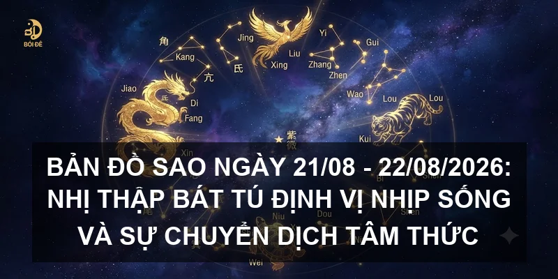 Bản đồ sao ngày 21/08 - 22/08/2026: Nhị thập bát tú định vị nhịp sống và sự chuyển dịch tâm thức