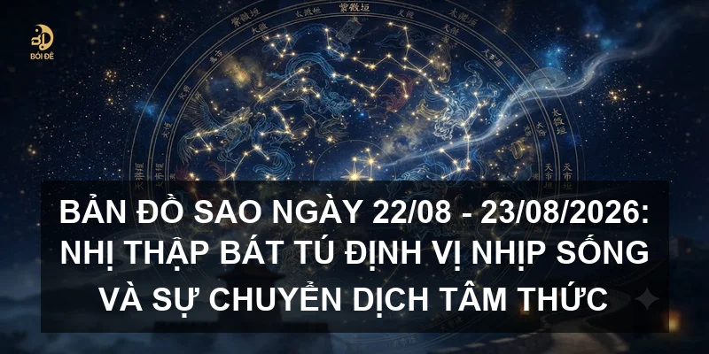 Bản đồ sao ngày 22/08 - 23/08/2026: Nhị thập bát tú định vị nhịp sống và sự chuyển dịch tâm thức