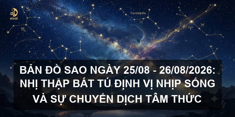 Bản đồ sao ngày 25/08 - 26/08/2026: Nhị thập bát tú định vị nhịp sống và sự chuyển dịch tâm thức
