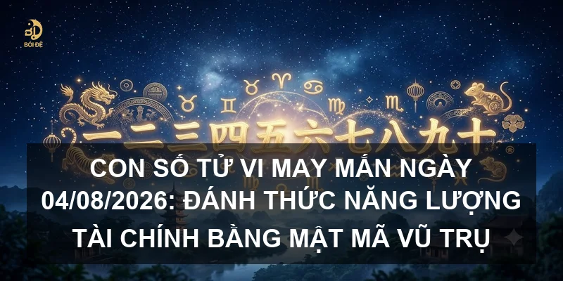 Con số tử vi may mắn ngày 04/08/2026: Đánh thức năng lượng tài chính bằng mật mã vũ trụ