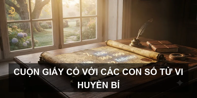 Cuộn giấy cổ với các con số tử vi huyền bí
