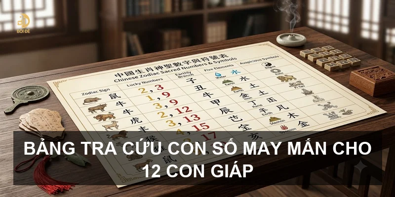 Bảng tra cứu con số may mắn cho 12 con giáp