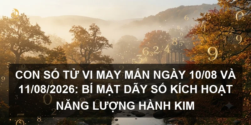 Con số tử vi may mắn ngày 10/08 và 11/08/2026: Bí mật dãy số kích hoạt năng lượng hành Kim